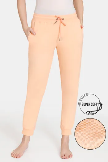 Buy Zivame Soft Terry Fabric Knit Cotton Loungewear Pants - Peach Nectar